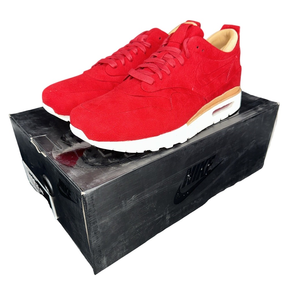 Nike Air Max 1 Royal Gym Red Size 10.5 847671 661 Sneaker Suede